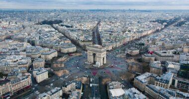 Paris aerial view photography of city